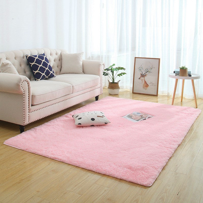 Alfombra de Felpa Sedosa, Decoración Moderna para el Hogar, Alfombra Peluda de Pelo Largo