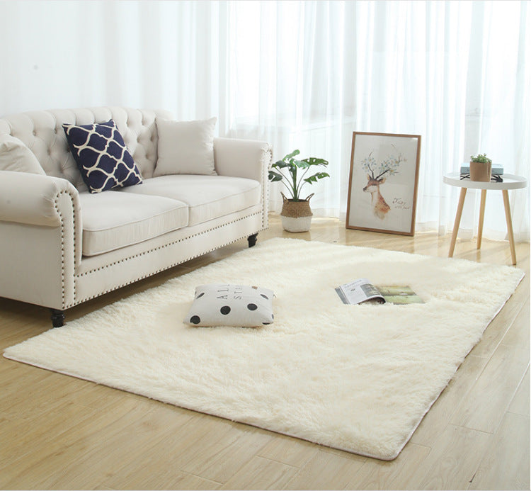 Alfombra de Felpa Sedosa, Decoración Moderna para el Hogar, Alfombra Peluda de Pelo Largo