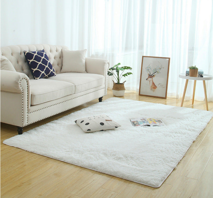 Alfombra de Felpa Sedosa, Decoración Moderna para el Hogar, Alfombra Peluda de Pelo Largo