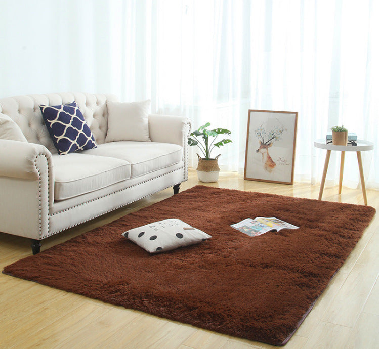 Alfombra de Felpa Sedosa, Decoración Moderna para el Hogar, Alfombra Peluda de Pelo Largo