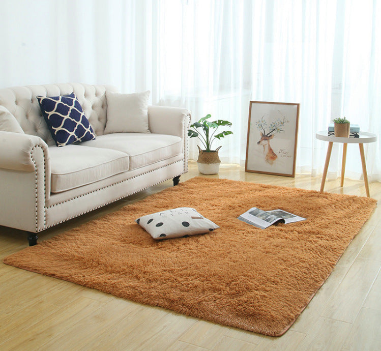 Alfombra de Felpa Sedosa, Decoración Moderna para el Hogar, Alfombra Peluda de Pelo Largo