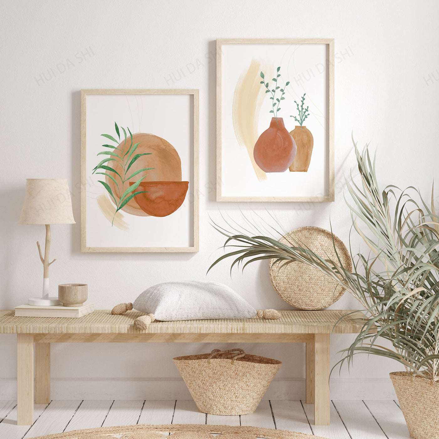 Pintura sobre lienzo. Decoración de pared bohemia. Arte de pared.