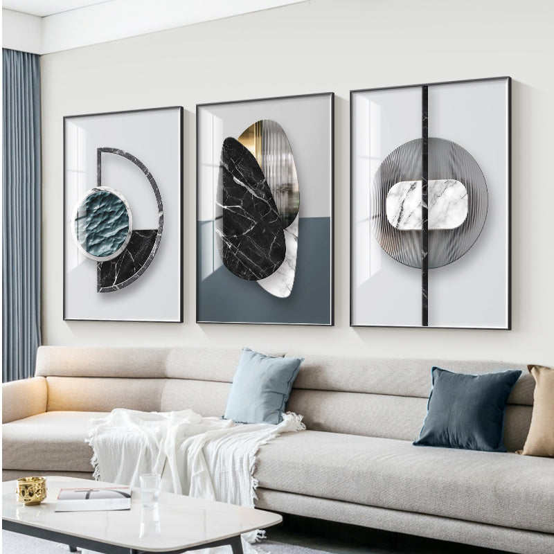 Pintura de lienzo con motivos geométricos abstractos, póster de pared para decoración del hogar