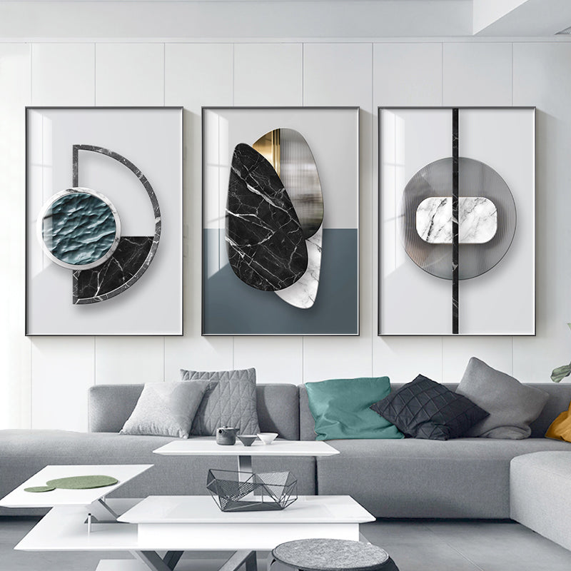 Pintura de lienzo con motivos geométricos abstractos, póster de pared para decoración del hogar