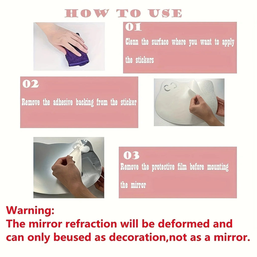 4pcs Self-Adhesive Acrylic Mirror Wall Stickers - Flexible, Non-Glass Decorative Tiles for Home & Wedding Decor