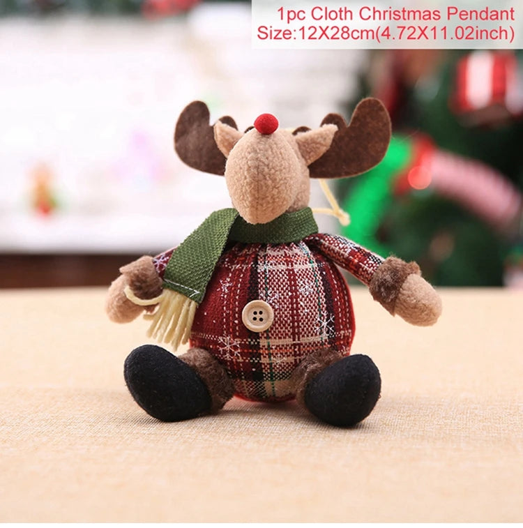 Decoración navideña de Papá Noel para el hogar 2025, decoración de mesa, muñeco de alce, adornos navideños, regalos de Navidad, Feliz Año Nuevo 2026