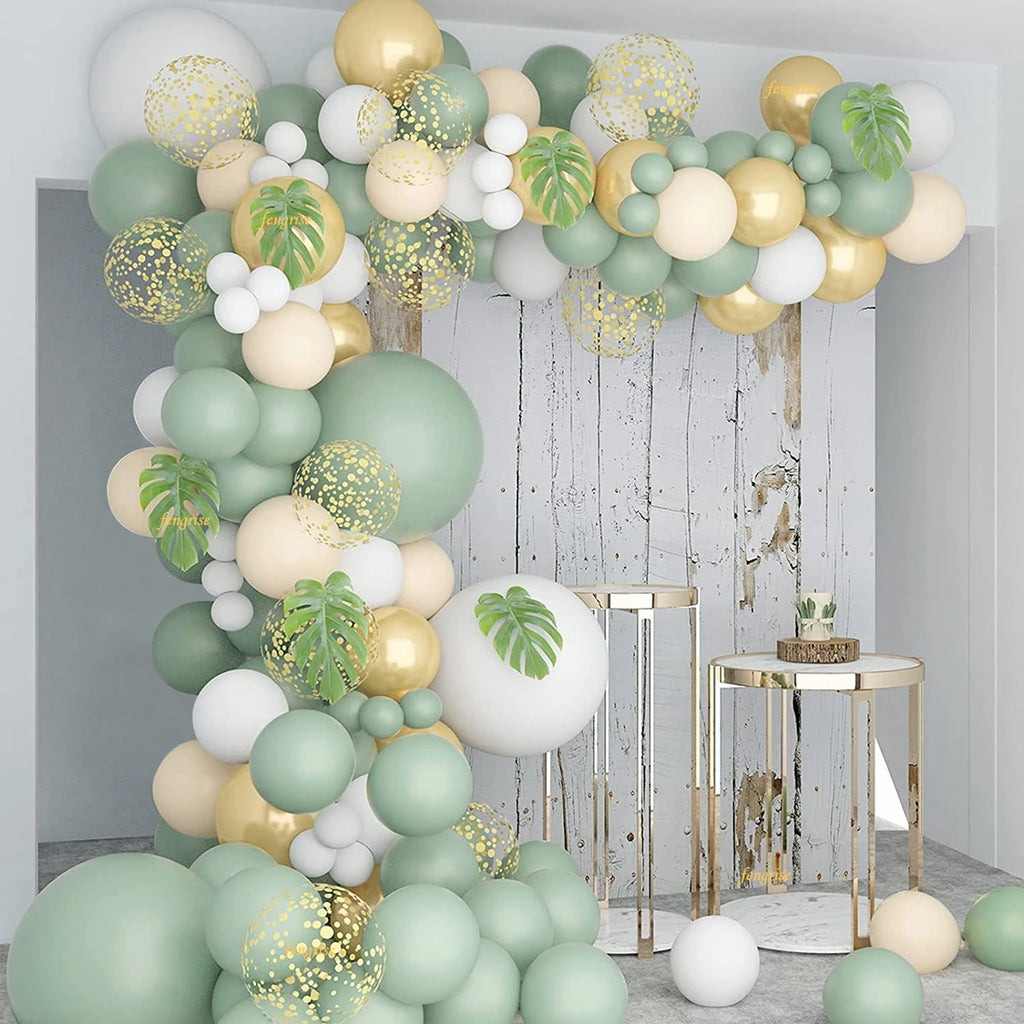 Kit Arche de Guirlande de Ballons Vert Sauge Décoration de Fête d'Anniversaire de Mariage Enfants Adultes Ballons de Mariage Décor de Baby Shower Globos