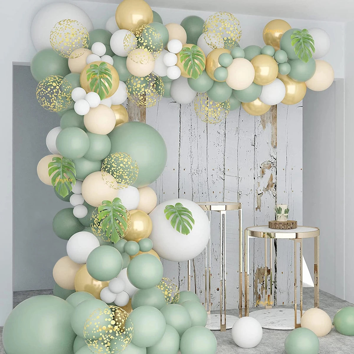 Kit Arche de Guirlande de Ballons Vert Sauge Décoration de Fête d'Anniversaire de Mariage Enfants Adultes Ballons de Mariage Décor de Baby Shower Globos
