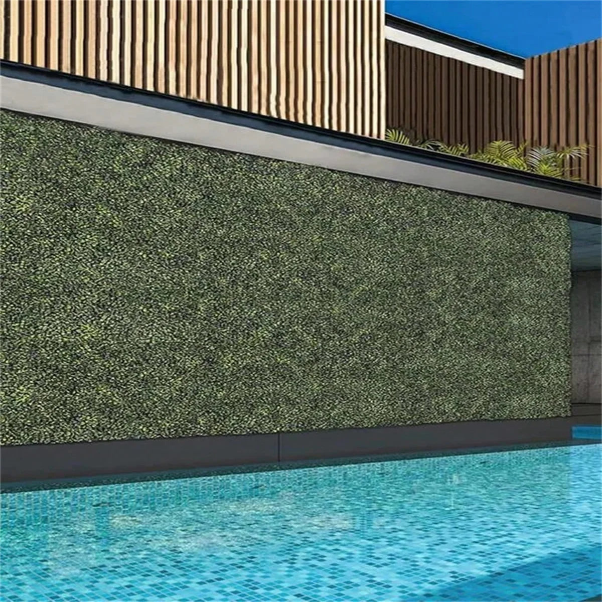 1 pc Gazon artificiel en plastique, panneau mural végétal, protection UV, décoration verte, clôture d'intimité pour décoration murale, décoration d'intérieur