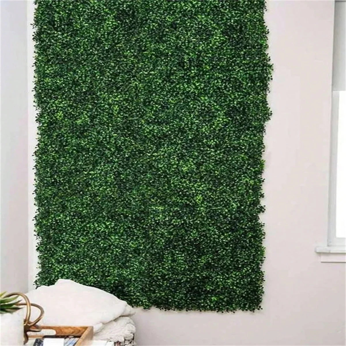 1 pc Gazon artificiel en plastique, panneau mural végétal, protection UV, décoration verte, clôture d'intimité pour décoration murale, décoration d'intérieur