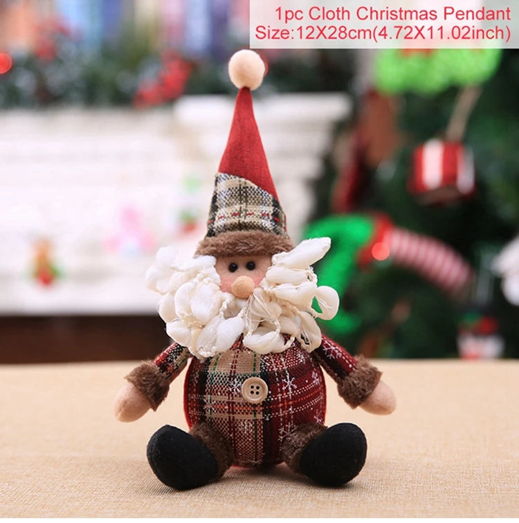 Decoración navideña de Papá Noel para el hogar 2025, decoración de mesa, muñeco de alce, adornos navideños, regalos de Navidad, Feliz Año Nuevo 2026