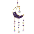 Pendentif attrape-soleil en cristal de couleur violet, bleu, vert et rose en forme de lune sablier, décoration à suspendre en forme de demi-lune pour fenêtre - Maison et jardin