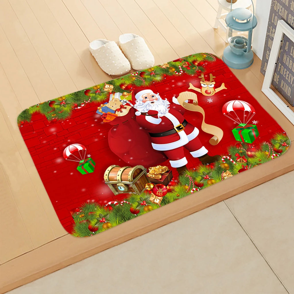 Felpudo navideño Papá Noel Alfombra exterior Decoraciones de Feliz Navidad para el hogar 2025 Adorno de Navidad de Navidad Año Nuevo 2026
