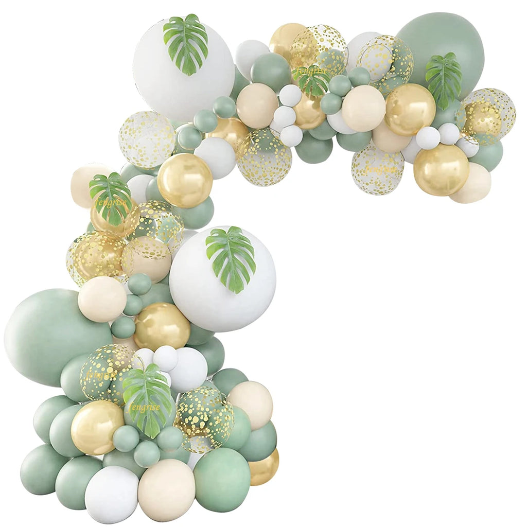 Kit Arche de Guirlande de Ballons Vert Sauge Décoration de Fête d'Anniversaire de Mariage Enfants Adultes Ballons de Mariage Décor de Baby Shower Globos