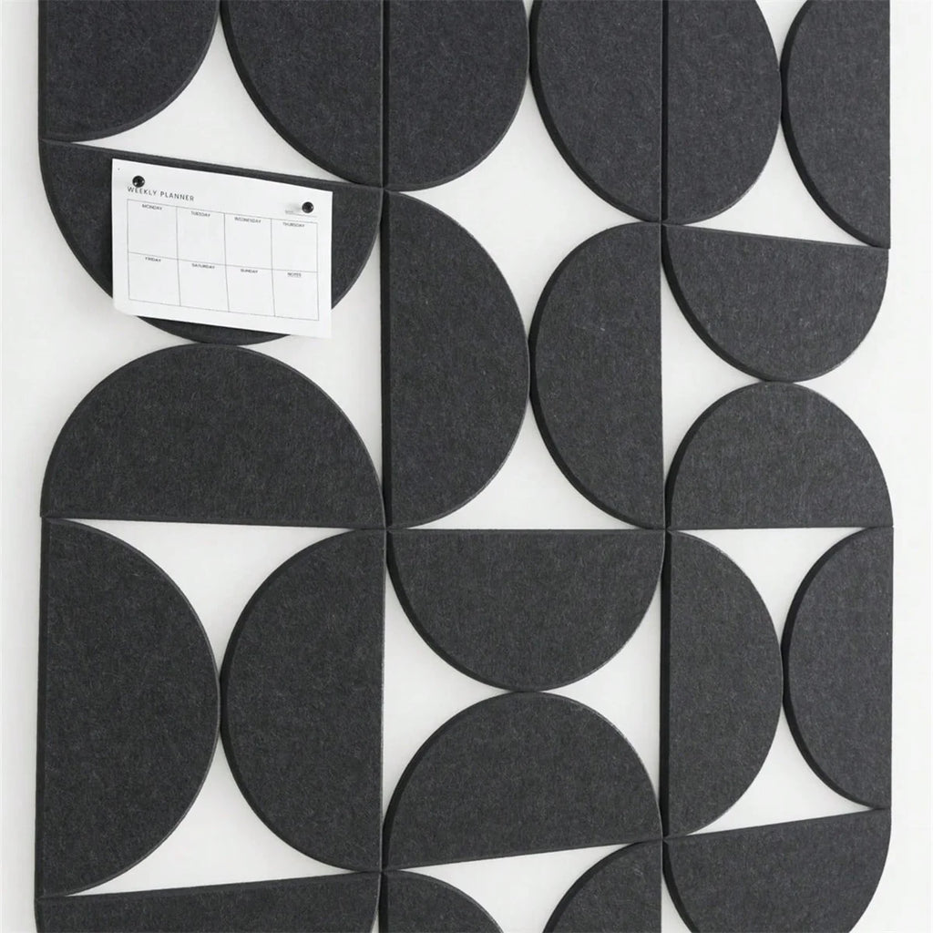12pcs Decorative Felt Wall Panel Kit Semicircular Wall Felt Tiles Home Decor Felts Tiles with Self Adhesive Decorative Board