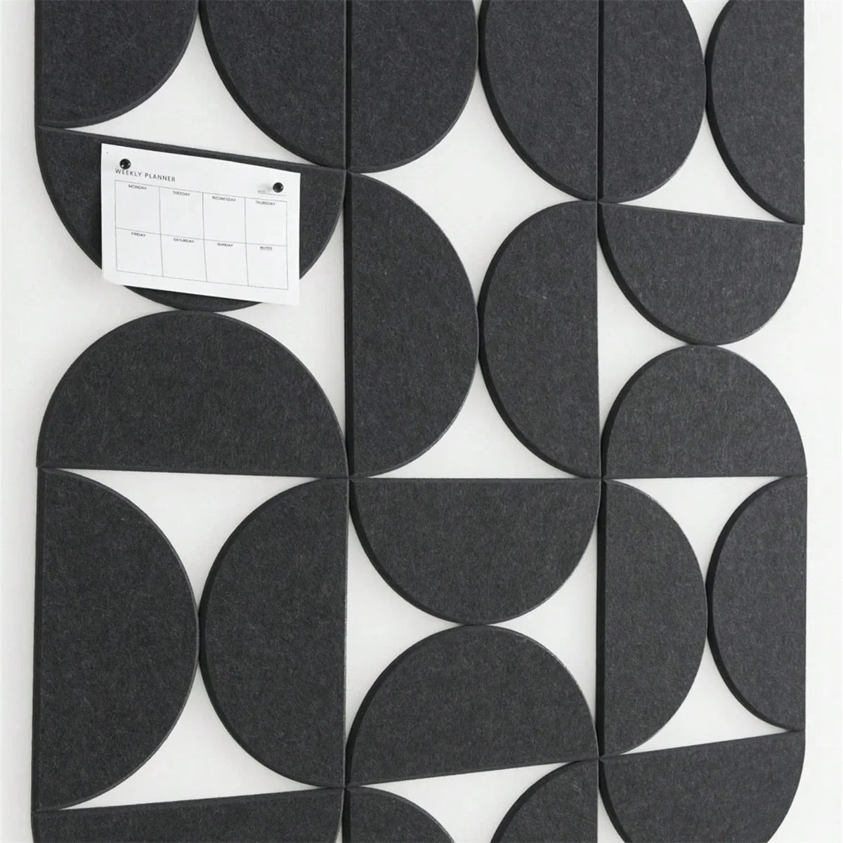 12pcs Decorative Felt Wall Panel Kit Semicircular Wall Felt Tiles Home Decor Felts Tiles with Self Adhesive Decorative Board