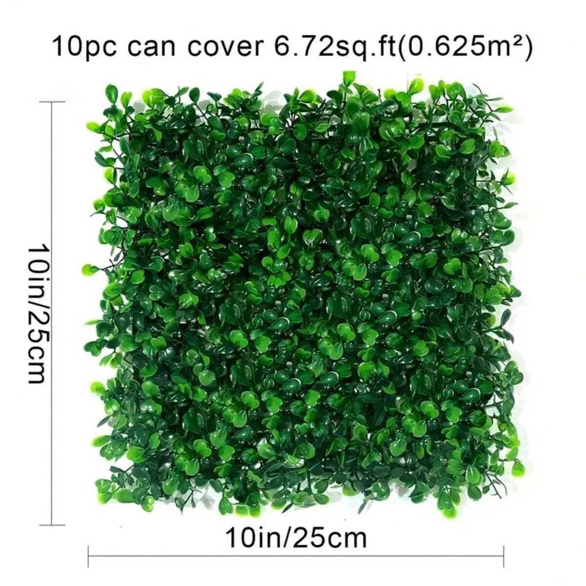 10pcs Grass Wall Panels Artificial Boxwood Grass Greenery Backdrop Wall Topiary Hedge Plant