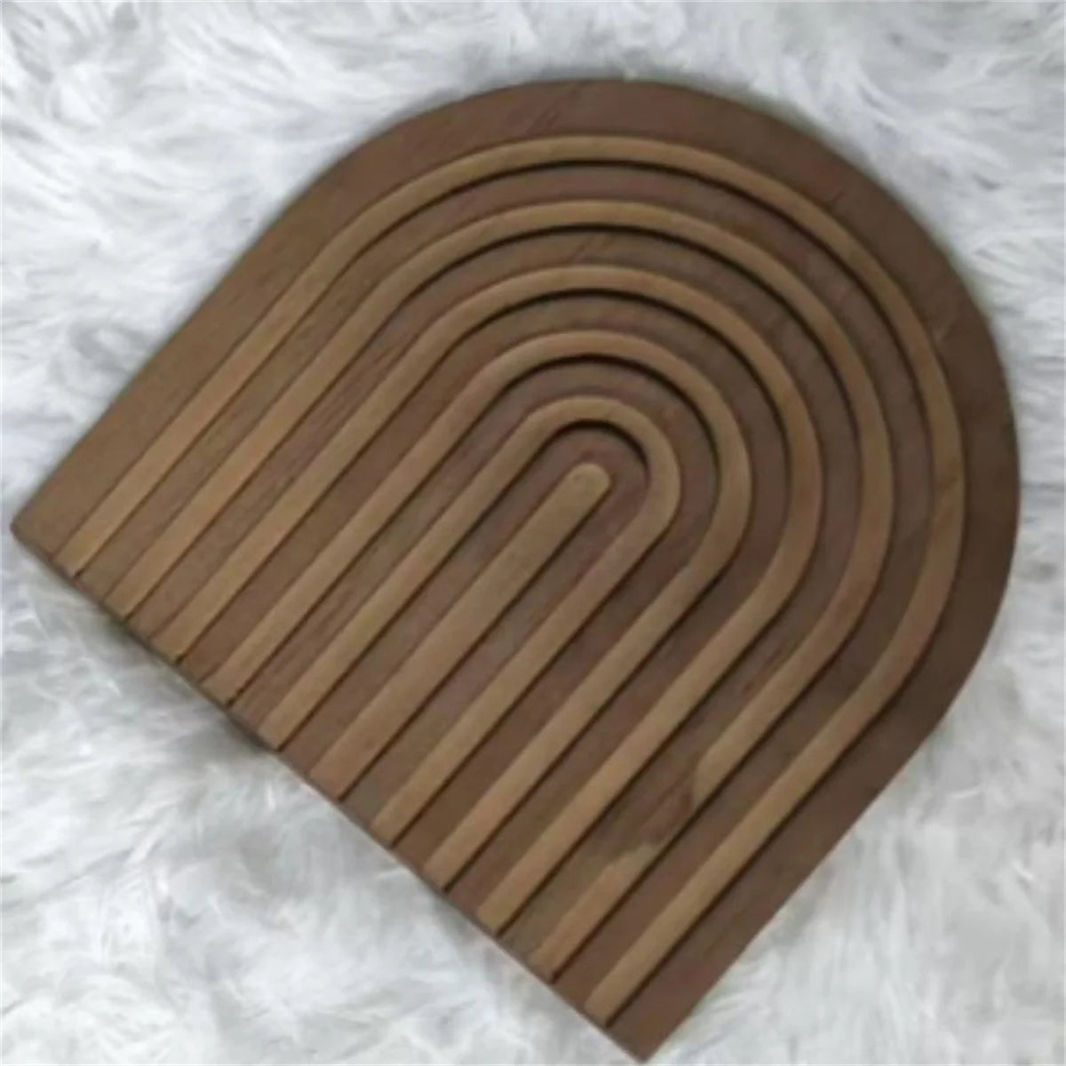 Tabla de cortar de madera con forma de arco ondulado, estilo bohemio, tabla de cortar decorativa de madera, decoración del hogar para cocina, comedor, sala de estar
