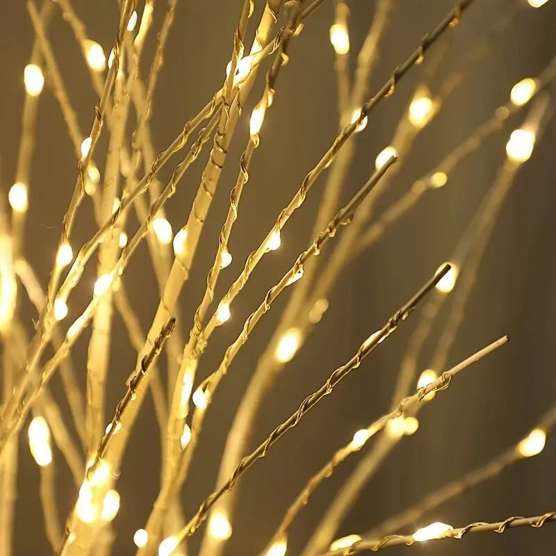 1 PC 50 LED Lumières de branches artificielles blanches, Lumière décorative blanc chaud alimentée par USB pour la maison, le restaurant, le café, le magasin