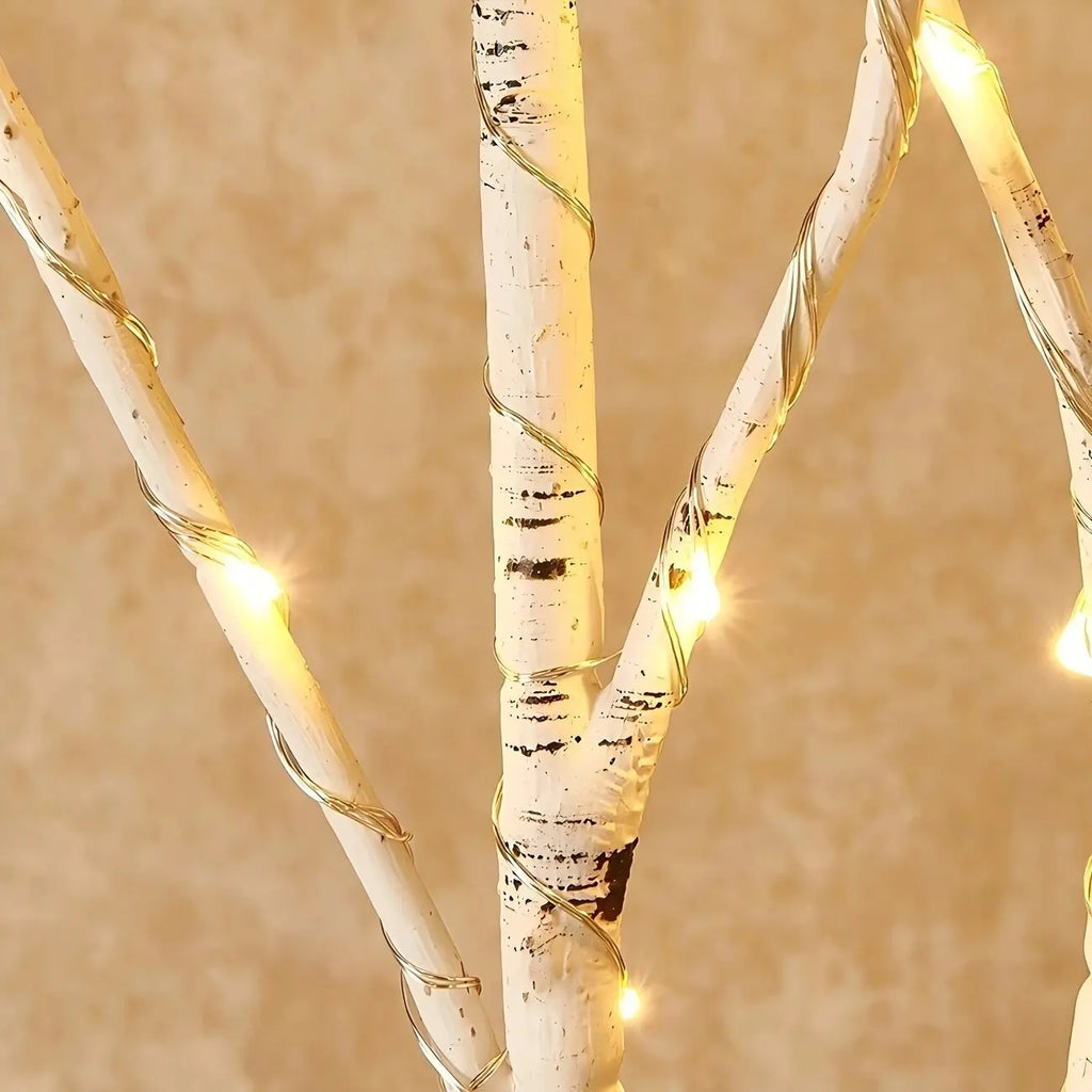 1 PC 50 LED Lumières de branches artificielles blanches, Lumière décorative blanc chaud alimentée par USB pour la maison, le restaurant, le café, le magasin