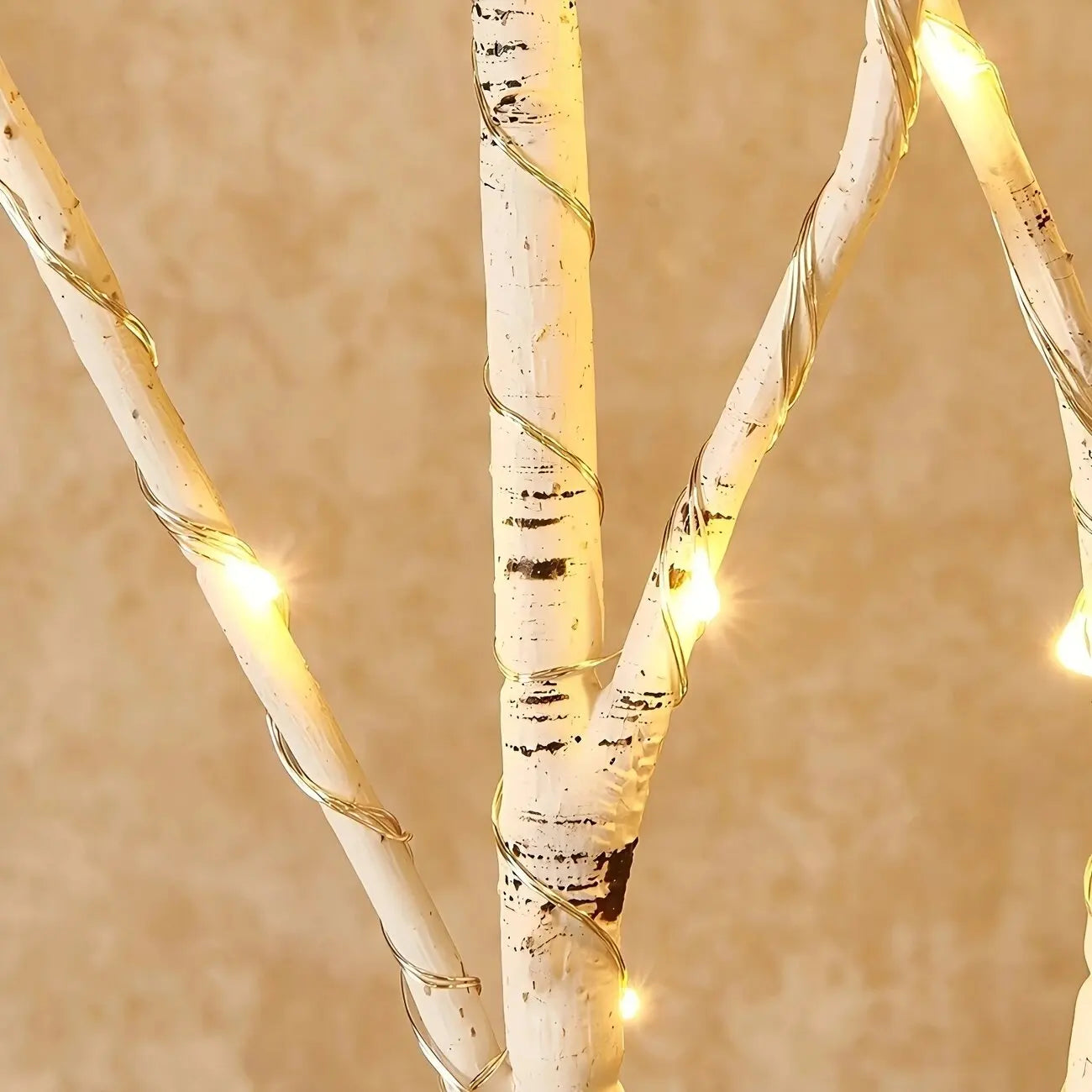 1 PC 50 LED Lumières de branches artificielles blanches, Lumière décorative blanc chaud alimentée par USB pour la maison, le restaurant, le café, le magasin