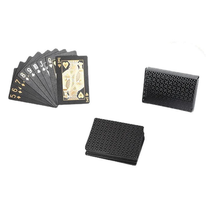 Cartas de plástico de alta calidad Black Pokers, diseño de lujo, cuadradas, impermeables y con acabado pulido mate