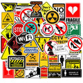 10/30/50 autocollants d'avertissement Danger Interdiction Rappel Autocollant étanche pour ordinateur portable moto bagages téléphone snowboard