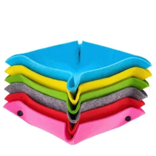 25*25cm Bandeja Plegable Cuadrada de Fieltro para Dados, Caja Portátil de Dados Cuadrilátera, Almacenamiento de Dados para Juegos de Mesa