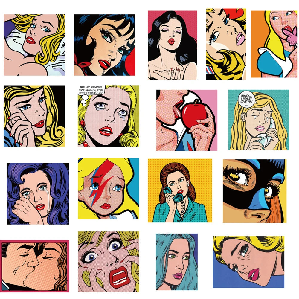 10/30/50/100PCS Pegatinas Pop Art Patineta Guitarra Maleta Laptop Bicicleta Teléfono Coche Impermeable Broma Graffiti Pegatina Calcomanía Juguete para Niños