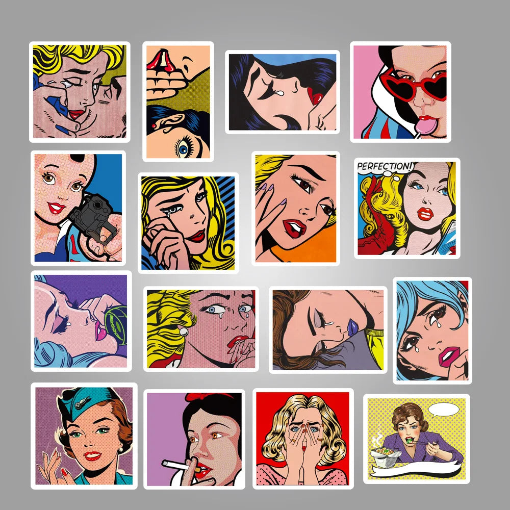 10/30/50/100PCS Pegatinas Pop Art Patineta Guitarra Maleta Laptop Bicicleta Teléfono Coche Impermeable Broma Graffiti Pegatina Calcomanía Juguete para Niños