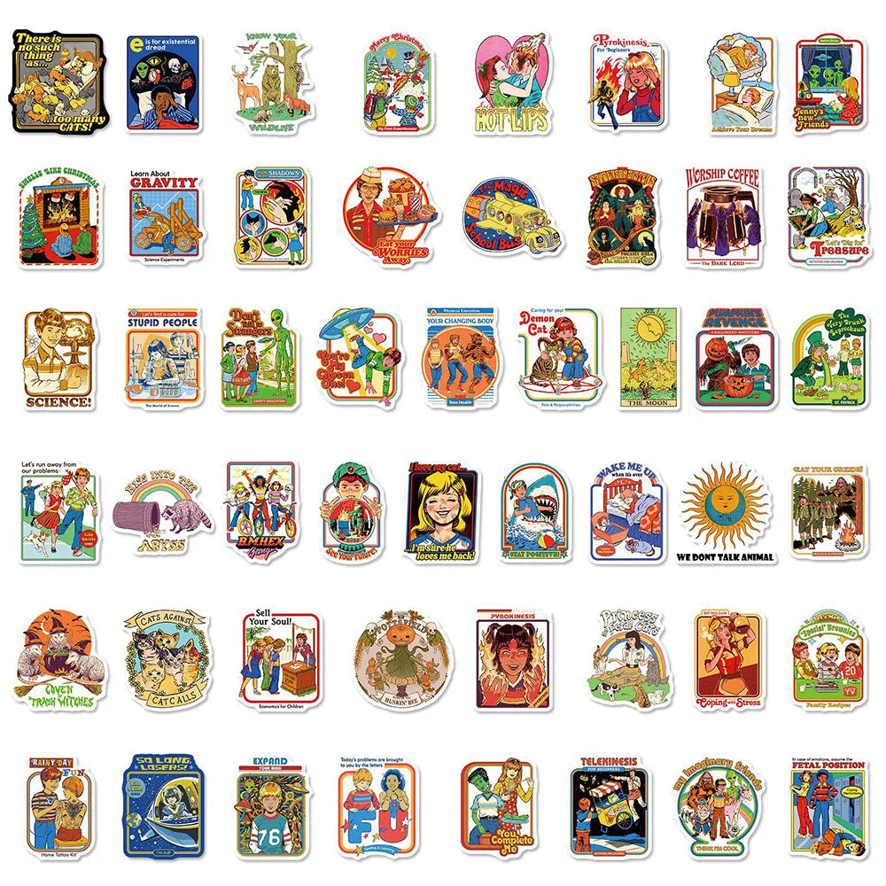 10/30/50pcs Autocollants Graffiti Rétro Série Horreur pour Skateboard Téléphone Vélo Voiture Valise Guitare Bagage Ordinateur Portable Autocollant Cool et Amusant
