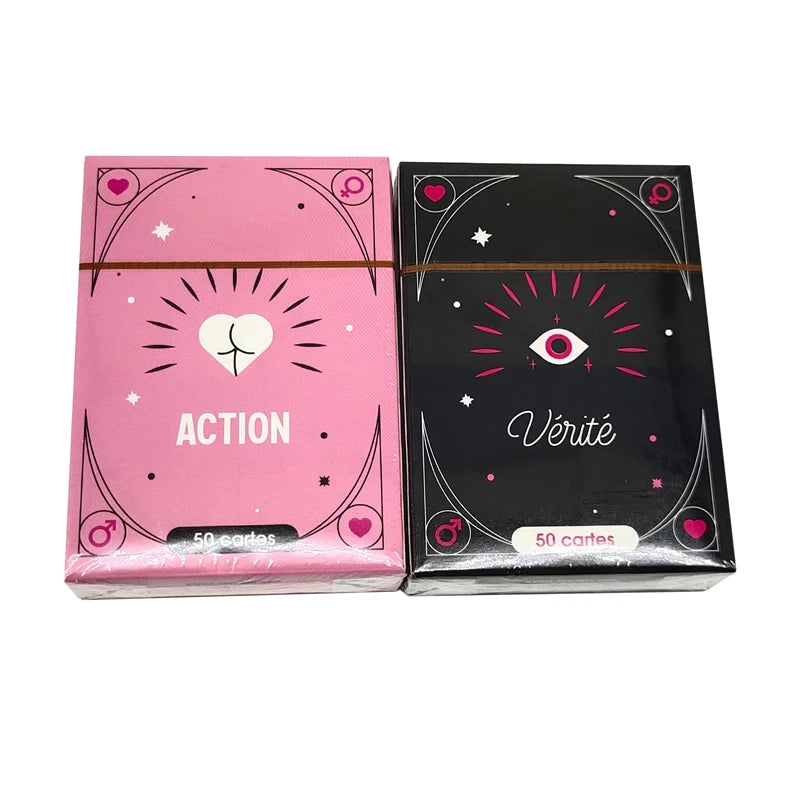 Verdad o Reto Juego de Cartas Doble Mazo, Edición Adulta Sexy, Idioma Francés, en Blíster, Para Parejas o Amantes