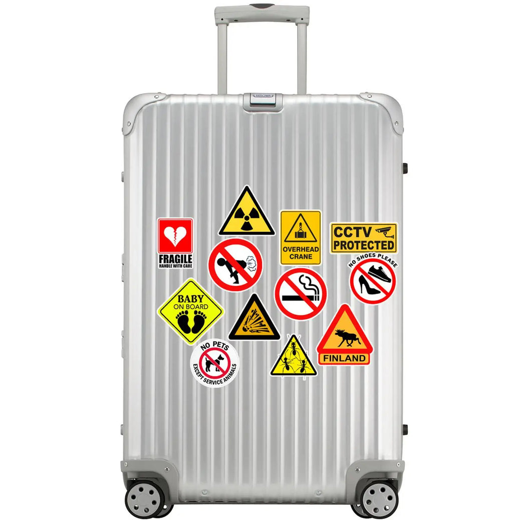 10/30/50 autocollants d'avertissement Danger Interdiction Rappel Autocollant étanche pour ordinateur portable moto bagages téléphone snowboard