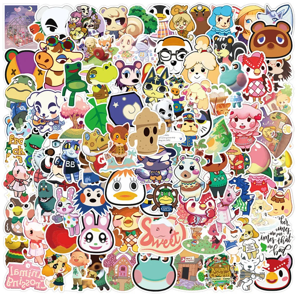 10/30/50/100 autocollants mignons Game Animal Crossing Graffiti, décalcomanies de dessins animés pour scrapbooking, agenda, ordinateur portable, téléphone, autocollant DIY pour enfants