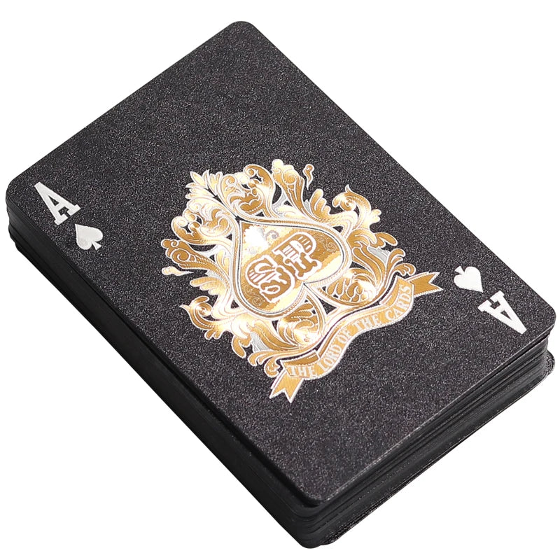 Cartas de plástico de alta calidad Black Pokers, diseño de lujo, cuadradas, impermeables y con acabado pulido mate