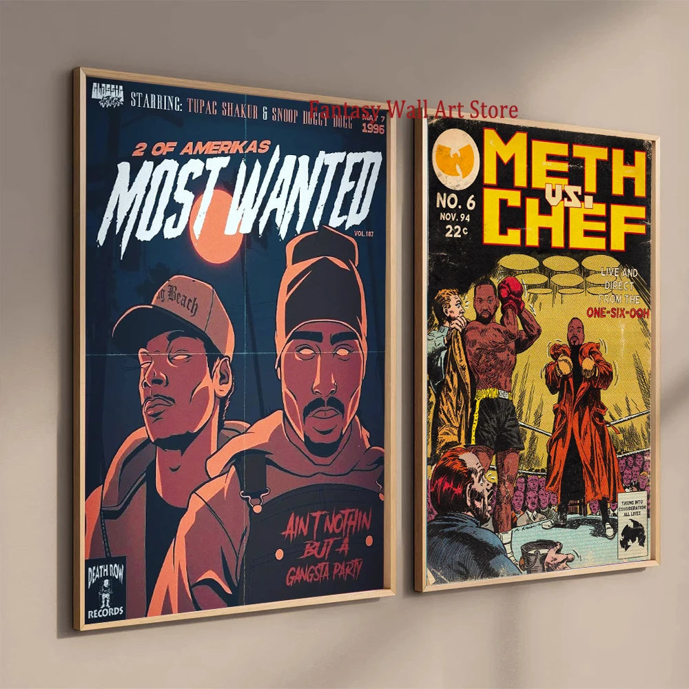 Rapper Cantante Eminem Portadas de Cómics Póster Lienzo Impresión Música Cantante Rap Pop Decoración de Pared Arte Estético Habitación de Fans Decoración del Hogar