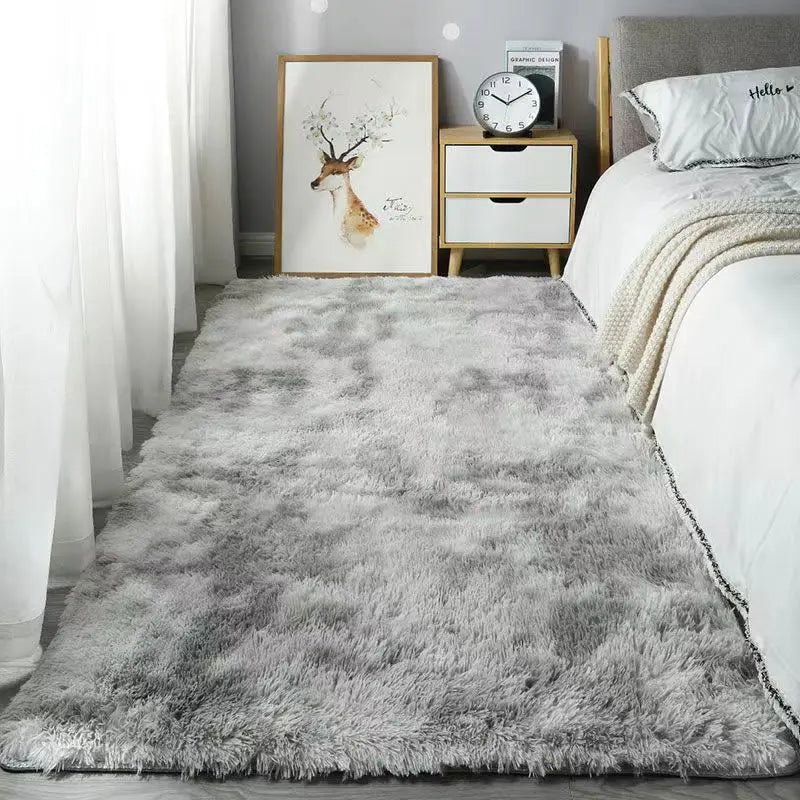 Alfombra de seda y lana VIKAMA para dormitorio, sala de estar, estilo nórdico, tapetes para el hogar, decoración del hogar