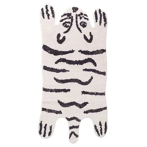 Alfombra de leopardo de dibujos animados VIKAMA para frío y calor, decoración del hogar, alfombrilla de felpa para dormitorio, alfombrilla para zona de descanso de sala de estar
