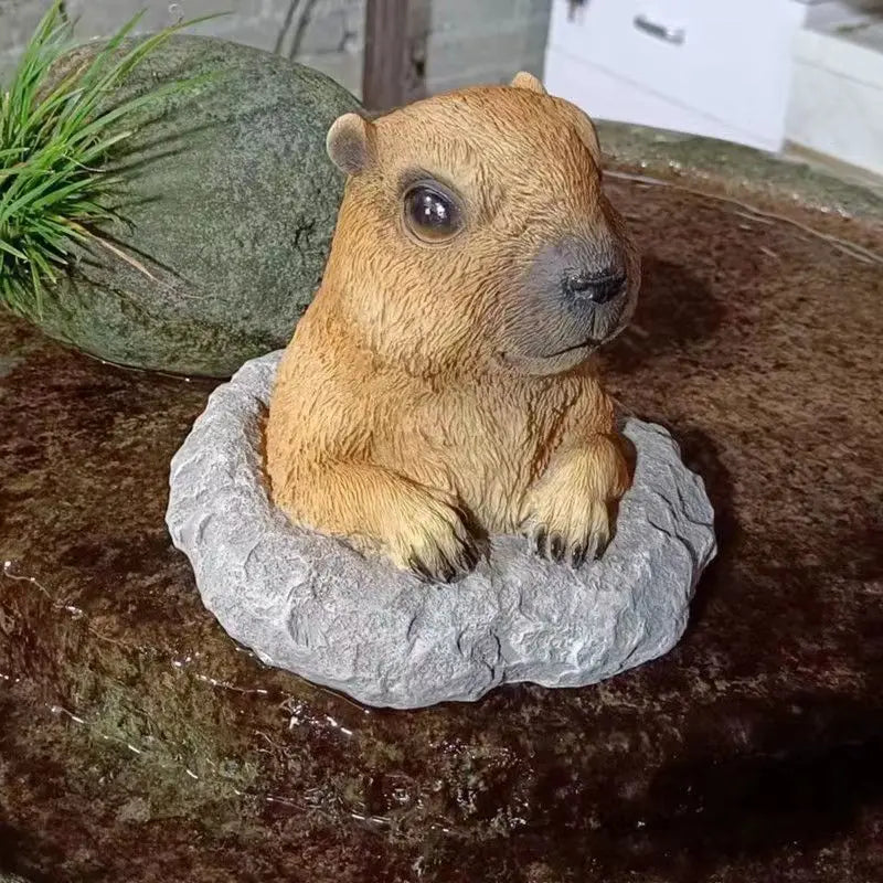 Simulation Animal Marmotte Mignons Ornements Extérieur Décoration de Jardin Patio Balcon Aménagement Pot de Fleurs Cour Jardinage Décor