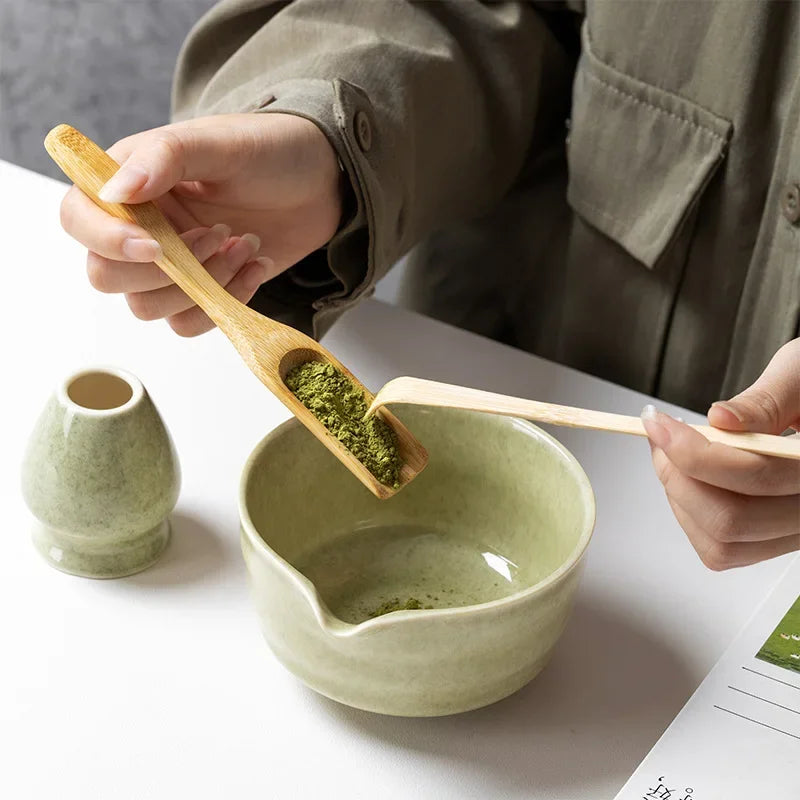 4/5/6 Pièces Ensemble Matcha Fouet en Bambou Cuillère à Thé Bol en Céramique Ensembles de Thé Traditionnels Outils de Fabrication de Thé à Domicile Accessoires Cadeaux d'Anniversaire