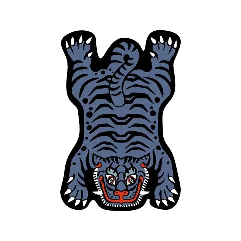 Alfombra de Tigre de Dibujos Animados VIKAMA - Duradera y Fácil de Limpiar, Decoración del Hogar, Alfombra para Sala de Estar, Sofá, Mesa de Centro, Alfombra de Noche para Dormitorio