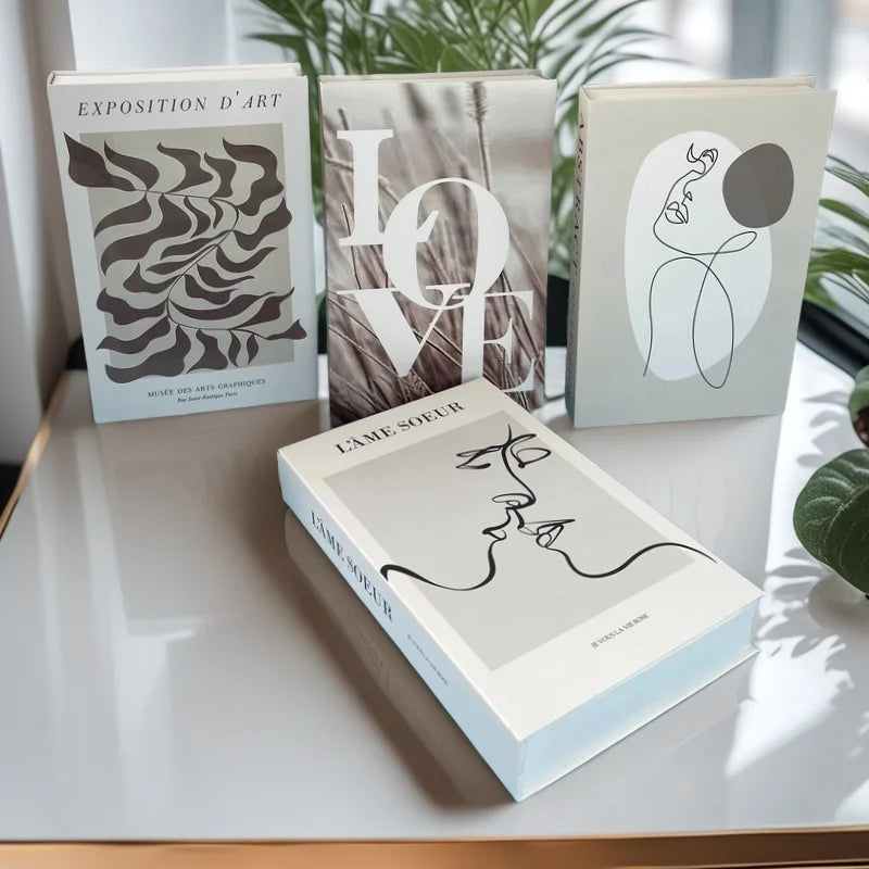 Monet Luxury Fake Books Interior Decoration Open Decorative Books Storage Box Bauhaus Boho Ornaments Coffee Table Shelf Decor