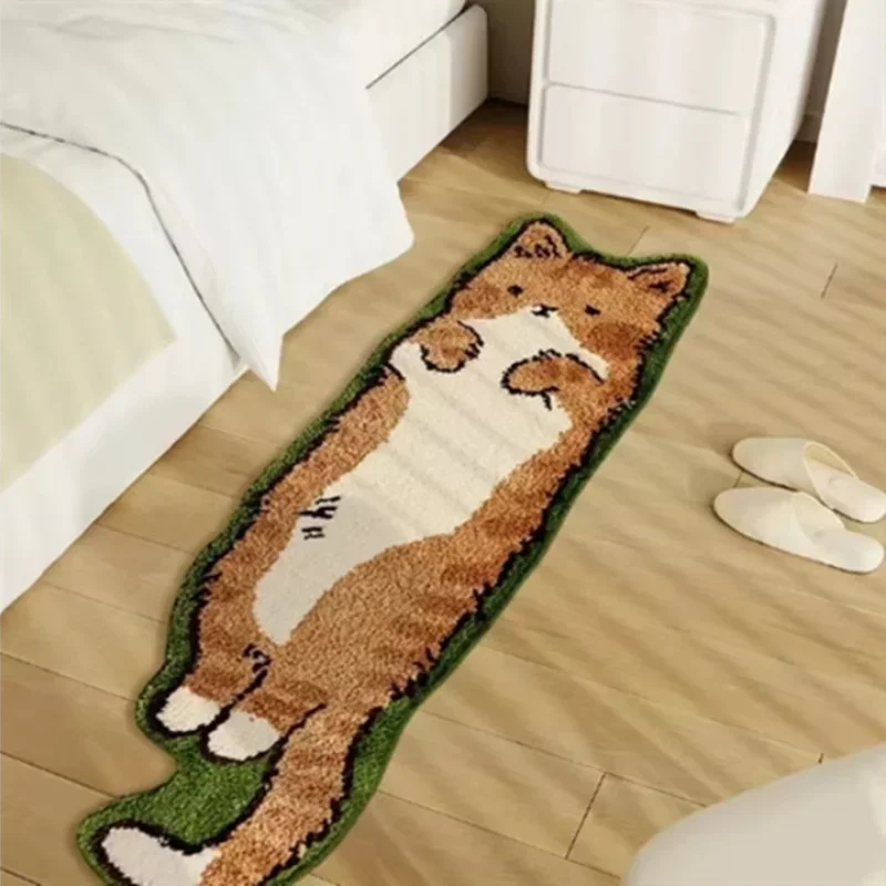 Tapis chat de dessin animé VIKAMA - Tapis de sol chaud et moelleux pour salon, chambre, chevet, chambre d'enfants - Décoration d'intérieur confortable