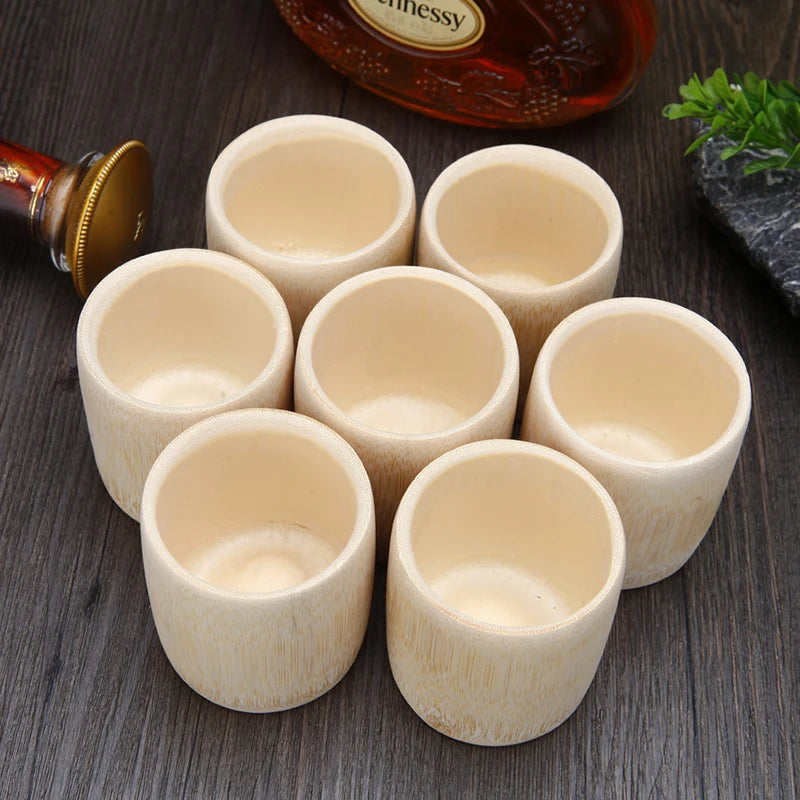 1PCS Taza de Té de Bambú Natural, Taza de Agua de Madera China, Taza de Sake Japonesa, Taza de Cerveza, Café, Jugo, Hecha a Mano