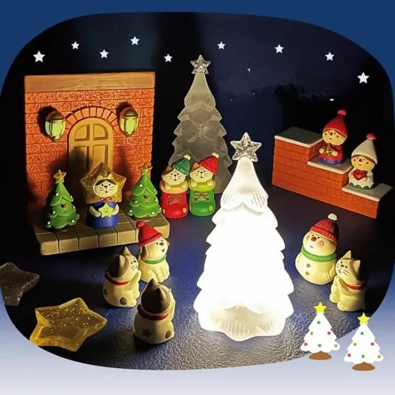 Ornements de Noël en Résine Scènes Maison Jouets Tendance Figurines Décorations Poupées ZAKKA Chats 2025 Petits Ornements
