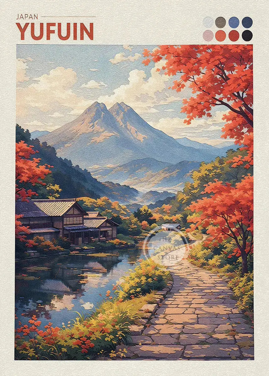 Japan Cityscape Poster Tokyo Shizuoka Cherry Blossoms Mt.Fuji Autumn Torii Gate Okayama Castle Canvas Print Living Room Decor