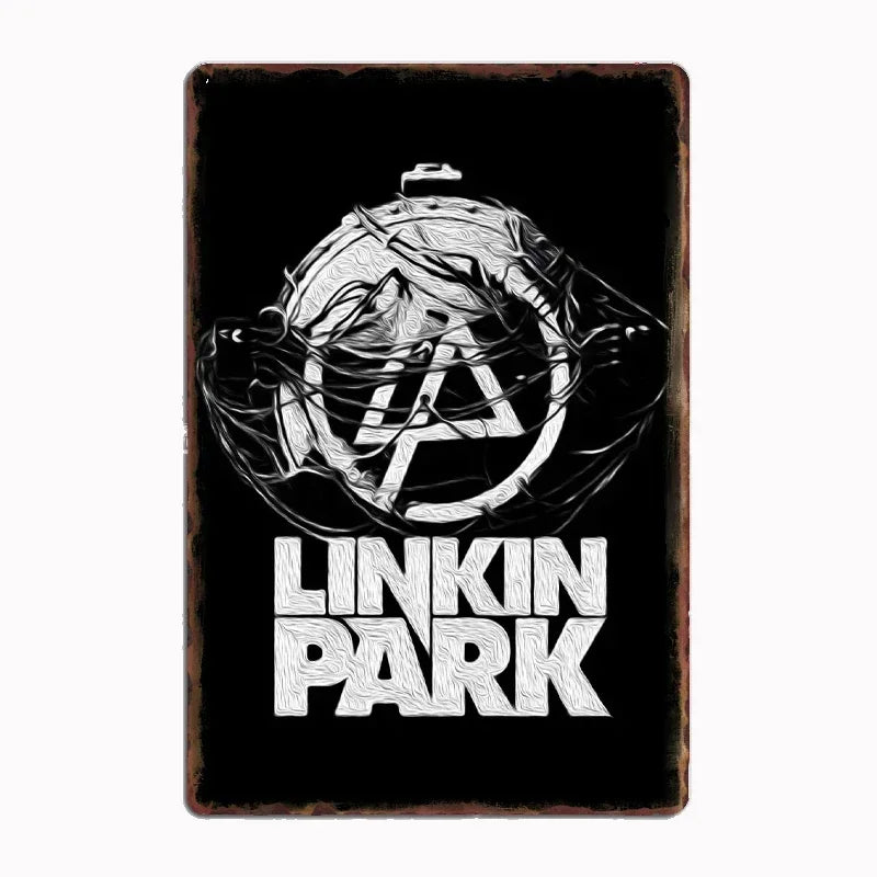 Linkin P-Park Tin Sign Plates by MusicCharmDecor - Retro Metal Posters with Iconic Lyrics & Stage Art, Stylish Design