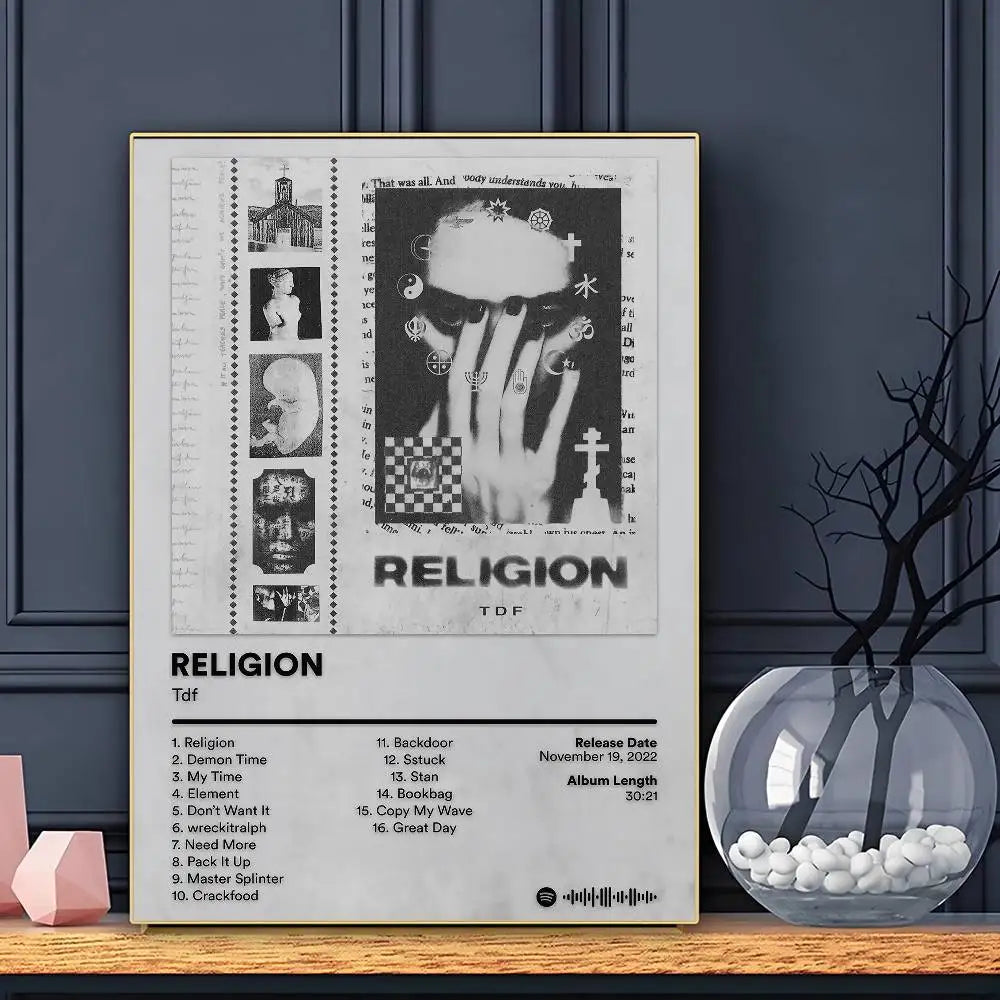 Póster de Tdf Culture para cantante, arte de pared adhesivo, impresión impermeable para el hogar, sala de estar, dormitorio, bar, decoración estética