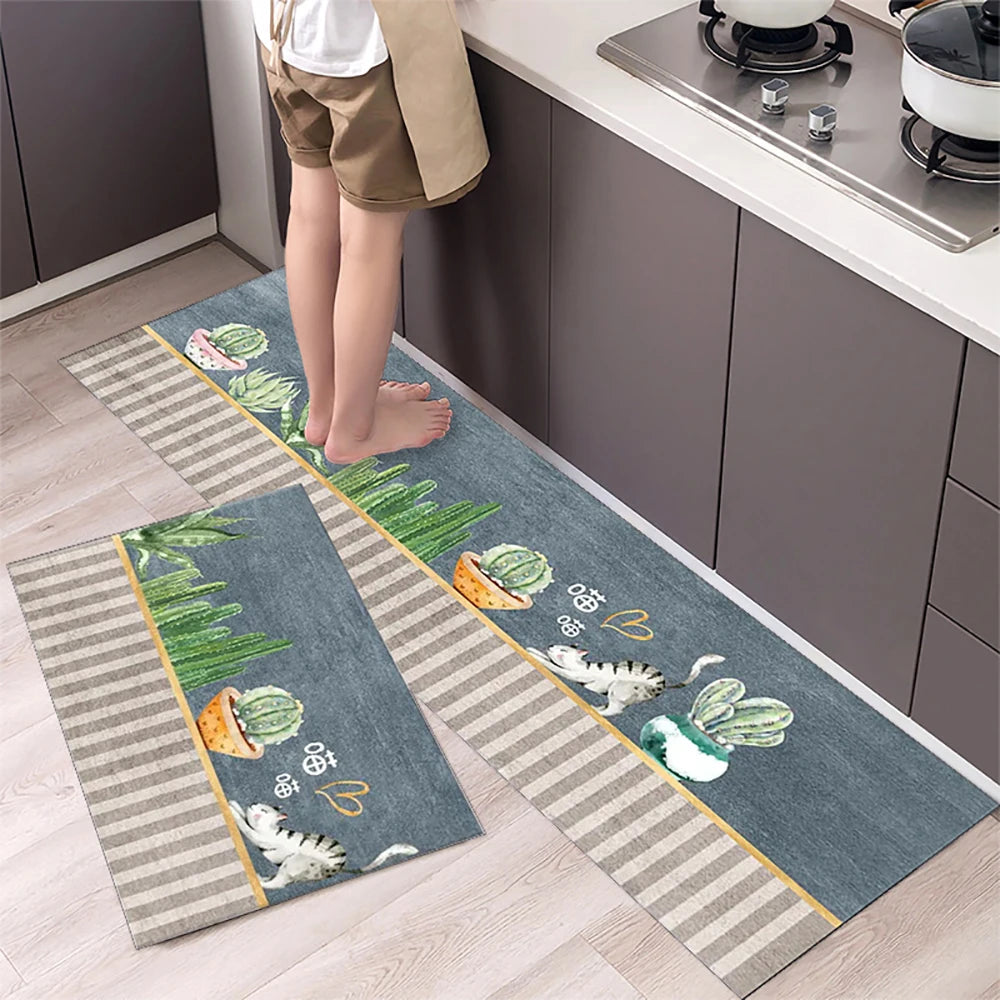 Alfombra de suelo de cocina VIKAMA, alfombra de entrada para sala de estar y dormitorio, decoración del hogar, alfombra larga pequeña para pasillo de lavadero