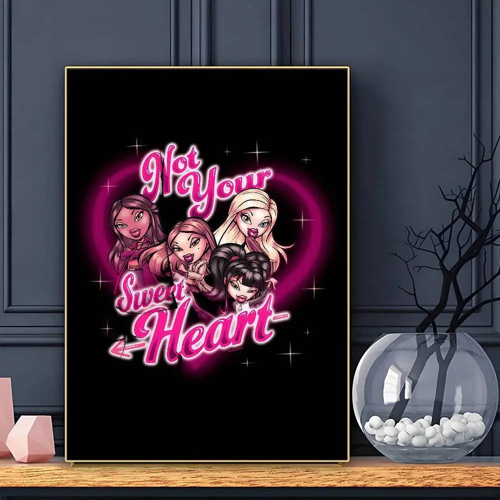 B-Bratz Doll Classic Vintage Poster HD Art Sticky Wall Waterproof Home Living Room Bar Decoration